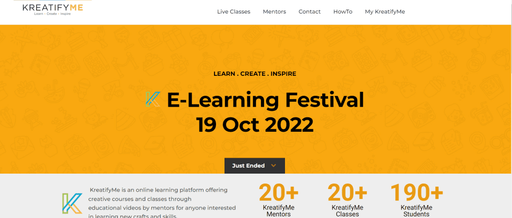 KreatifyMe Online Learning Platform screenshot